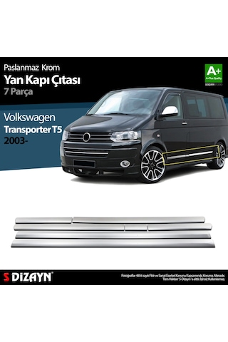 S-Dizayn  Volkswagen T5 Transporter Krom Yan Kapı Çıtası 7 Prç 2003-2010 U