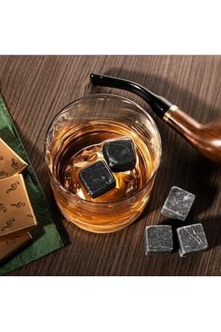 5 Adet 12&apos Li Premium Doğal Mermer Viski Soğutma Taşı 60 Adet Viski Taşı