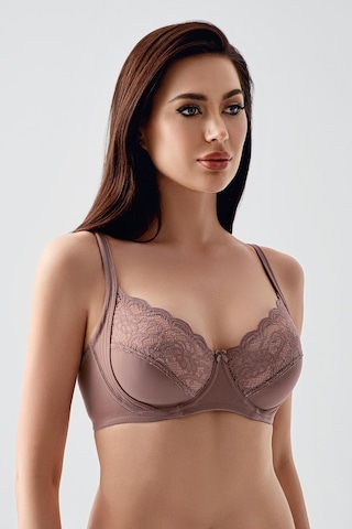 New Bra Kadın D Kap Dantelli Toparlayıcı Sütyen Cappuccino 6000 Cappuccino