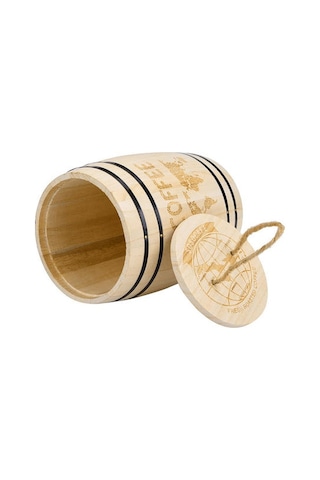 Ahşap Kahve Çekirdeği Konteyner Gıda Depolama Şişeleri Kahve Çekirdekleri Varil Depolama Hava Geçirmez Ahşap Konteyner Mutfak Kutusu Şişeler, Kavanozlar Ve Amp Kutular 4 Izgara