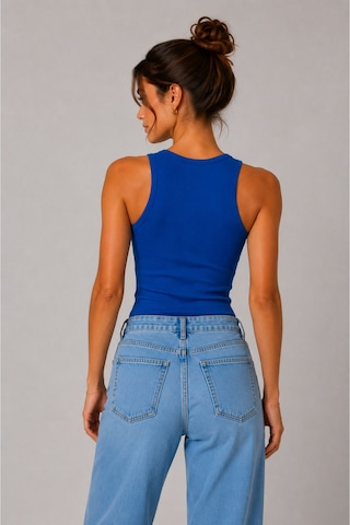 Parshey Kadın Slim Fit Halter Yaka Kolsuz Basic Atlet Body Koyu Mavi