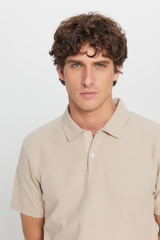AC&Co / Altınyıldız Classics Erkek Bej %100 Pamuk Slim Fit Dar Kesim Polo Yaka Jakarlı Triko Tişört Bej
