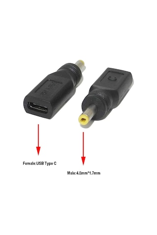 Wozlo Type-C to 4.8 x 1.7 MM Laptop Şarj Güç Adaptörü
