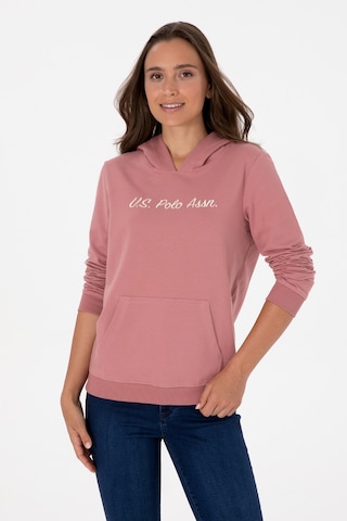 U.S. Polo Assn. Kadın Gül Kurusu Kapüşonlu Sweatshırt 50313559-VR221