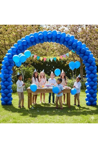 10 Adet Mavi Parıltılı Metalik Balonlar Parti & Kutlama Paketi Diğer
