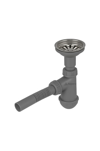Taslı Gri Evye Sifonu Koku Önleyici Ve Temizlenebilir Lavabo Altı Kovası, Dayanıklı Ve Şık Tasarım, Kolay Mo Genel