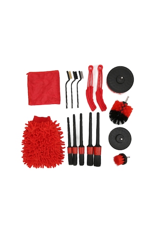 Elektrikli Matkap İçin 16 Adet Araba Temizleme Fırçası Seti, Kamyon, Bisiklet, Lastik, Egzoz, Tampon Ve Çamurluk İçin