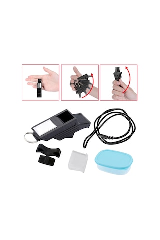 Homyl Kordonlu Düdük Açık Hava Voleybol Siyah-gümüş Siyah Gümüş Çok Renkli