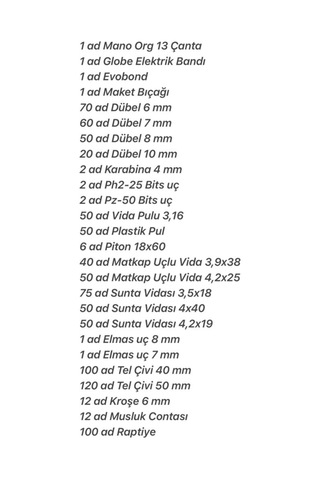 927 Parça Vida,çivi,dübel Seti