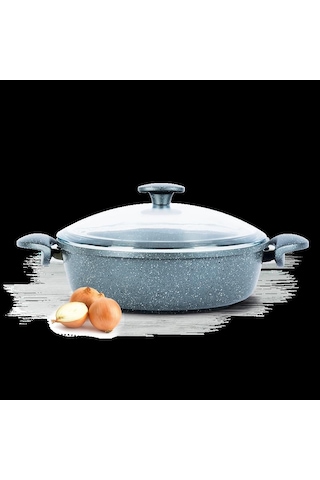 Thermoad Alüminyum Döküm Basık Tencere 28Cm 5 Litre Gri