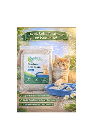 Bentonit Kedi Kumu 5 Litre - Doğal, Kolay Topaklanan, Etkili Koku Kontrolü
