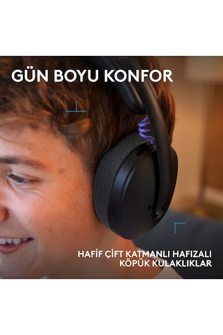 Logitech G325 Lıghtspeed Bluetooth Kablosuz Mikrofonlu Oyuncu Kulaklığı, Siyah