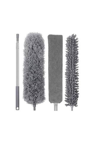 Toz Alma Mop Bükülebilir Teleskopik 3'lü Püskülü Çok Fonksiyonlu Temizlik Seti,boşluk Ve Tavan Temizliği İçin Diğer