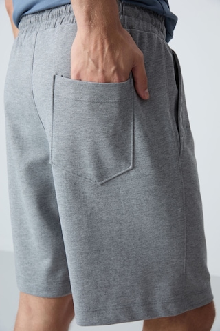 Air Jones Tommy Life Gri Melanj Pamuklu Kalın Yumuşak Dokulu Standart Fit Basic Erkek Şort - 81275 GRI MELANJ