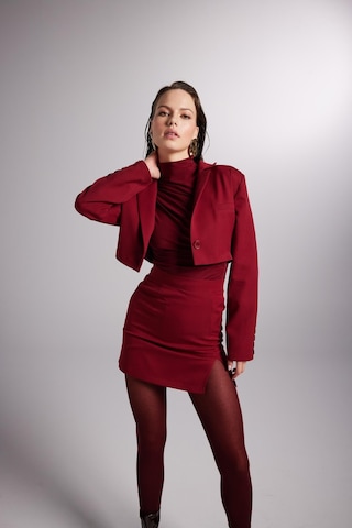 Holly Lolly Yırtmaçlı Mini Panky Etek Bordo