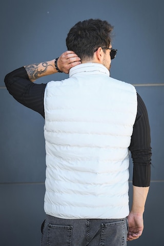 Doxfa Suya Dayanıklı Cepli Fermuar Detaylı Dik Yaka Erkek Şişme Yelek Gri