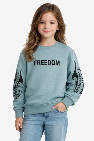 Kız Çocuk Kol Baskılı Sweatshirt Bgl-st05272 Açık Yeşil