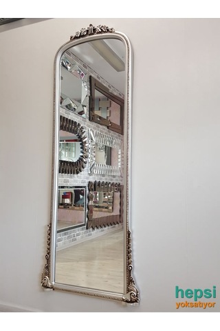 Matmazel Model Gümüş Renk Varaklı Boy Aynası Gümüş
