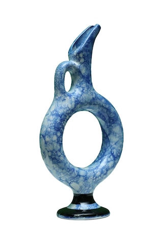 E38 El İşçiliği Halkalı Çini Vazo 30 15 Cm - 6423 Çok Renkli