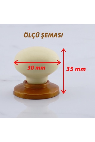 8 Adet Kamelya Kulp Krem Polimer Düğme Kulp Bakır Tablalı Mobilya Mutfak Dolabı Çekmece Kulbu Kulpları