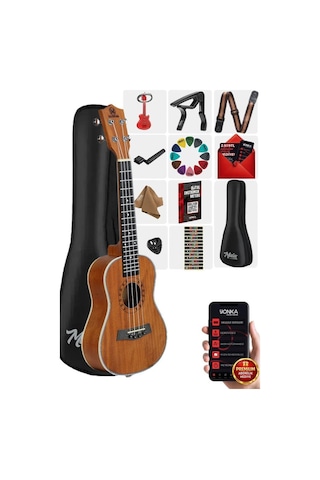 Maxword Mu-24 Pro Yüksek Kaliteli Maun Concert Ukulele Seti