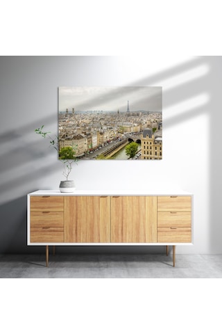 Cakasepetim Paris Şehri Sen Nehri Eyfel Kulesi Görseli Ahşap Mdf Tablo