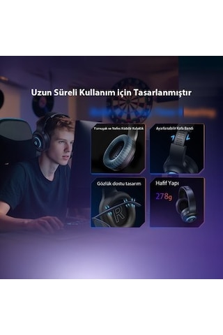 Qcy Heroad V200 Rgb 7.1 Usb Kablolu Gaming Oyuncu Kulaklığı Pc