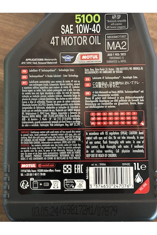 Motul 5100 10w-40 Yeni Seri Motosiklet Yağı 1 Litre