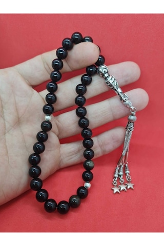 Sertifikalı Obsidyen Doğal Taş Tesbih 8 Mm