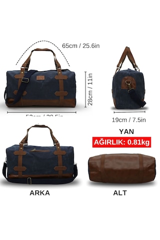 Dark Cotton 7104 Lacivert Seyahat Spor Suya Dayanıklıkanvas Çanta