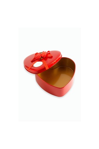 Kalp Boş Kırmızı Metal Kutu 16 Cm 1