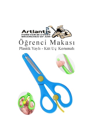 Öğrenci Makası Plastik Yaylı Ve Küt Uç Korumalı 1 Adet Okul Makası Çocuk Makası Çocuklar İçin Güvenli Okul Öncesi Anasınıfı Etkinlik