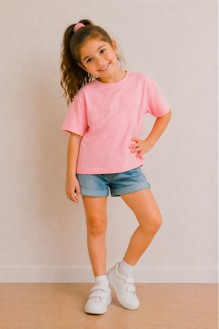 Zuzunga Kız Çocuk Basic Kısa Kollu T-shirt Pembe