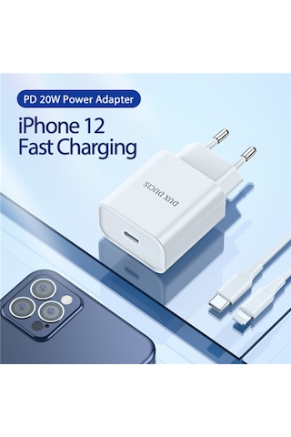 Dux Ducıs C50 Pd 20W Hızlı Şarj Aleti 20W Usb-C Güç Adaptörü (200344199)-Beyaz