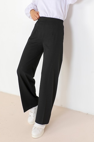 Bestenur Palazzo Scuba Kadın Pantolon 866 - Siyah