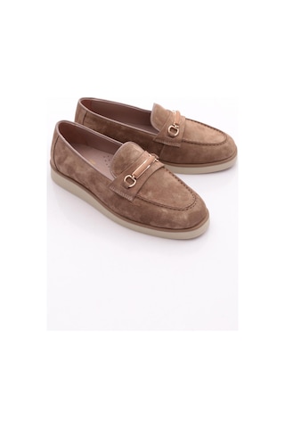Dgn 410 Kadin Loafer Ayakkabi Vizon Süet