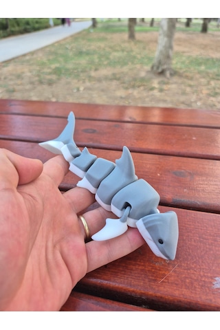 Hareketli 3d Baskı Köpek Balığı Oyuncağı Esnek Ve Eklemli Ta...