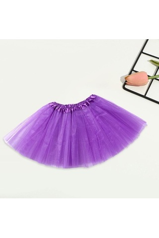 Fastbuy Kasaklı Kadın Elbise Mor Mor Pettiskirt Altında, Kadın Kabarık Etek Casual Giyim Mor