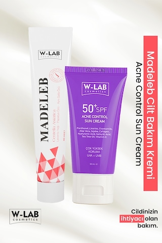 W-Lab Cosmetics Madeleb Krem 40 Ml Ve W-Lab Cosmetics Akne Kontrol Güneş Kremi 50 Ml