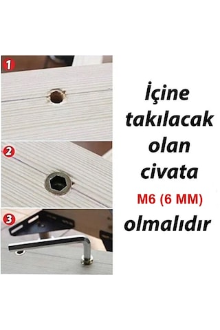 Metal Ahşap Dübeli - M6 8x13 - Mobilya Bağlantı Ünite Birleştirme