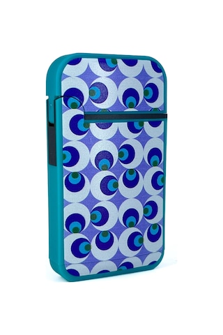Zengaz Cool Tasarım Jet Alev Çakmak - Evil Eye Bead Turkuaz