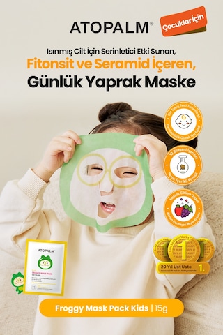 Çocuklara Özel Cilde Serinletici Etki Sunan Yaprak Maske Atopalm Froggy Mask Pack Kids