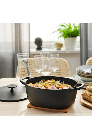 Ikea Vardagen Kapaklı Tencere 5 L 28 Cm Siyah 2 Parça