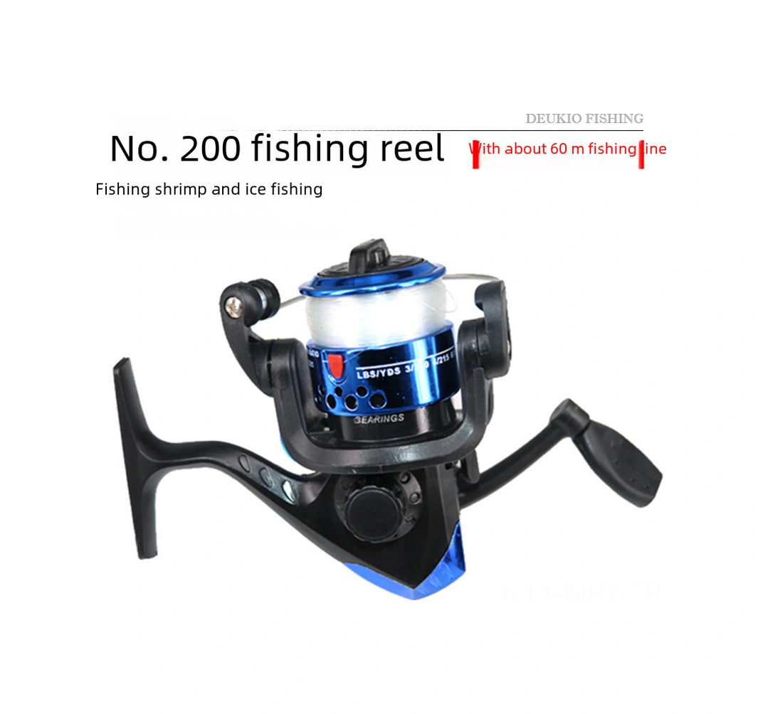 Monyee Deukıo 200 Modeli Mini Dondurma Balıkçılığı Makinesi - İp İçeren Paspalı Spinning Reel Elektroplit Kırmızı Toplu Satış