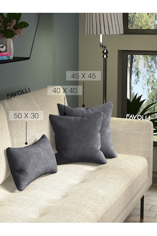 Kadife Dokulu Çakıl Rengi Kırlent Kılıfı Dream Serisi Punch Için Uygun Gizli Fermuar Çakıl