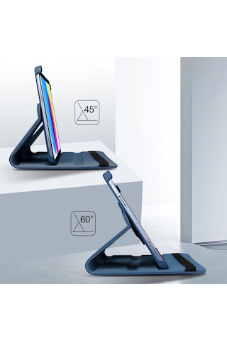 Apple Uyumlu iPad, A16 11.nesil A3354-a3355 360 Dönebilen Pu Deri Standlı Tablet Kılıfı Kapaklı Kılıf