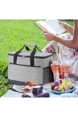 Funtree 30l Isolate Soğutucu Çanta, Sızdırmaz Öğle Yemeği Tote, Piknik Ve Kamp İçin Gri