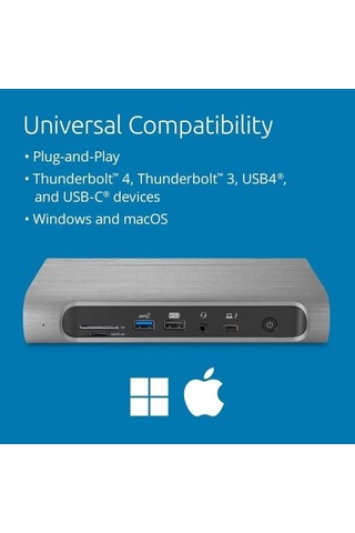 Kensington Usb4 Dörtlü 4k Ekran Bağlantı İstasyonu Sd5800t Quad 4k 100w Thunderbolt 4