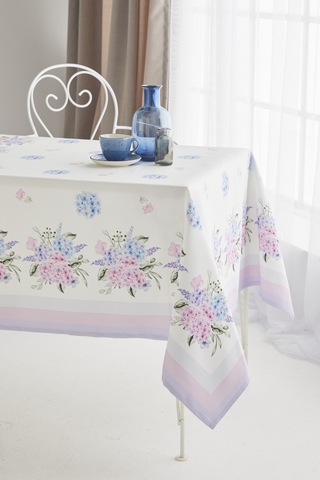 Ays Home Ortanca Çiçek Desen Yemek Masası Örtüsü