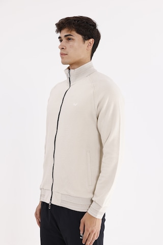 Rowinger Polo Yaka Rahat Kalıp Selanik Yapıda Mevsimlik Spor Görünümlü Sweatshirt Beıge